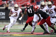 Oct 24, 2020; Louisville, Kentucky, USA;  Florida State Seminoles running back La'Damian Webb (8) runs during the first half of play at Cardinal Stadium. Jamie Rhodes-ACC Pool