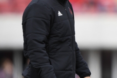 Oct 24, 2020; Louisville, Kentucky, USA;  Louisville Cardinals head coach Scott Satterfield smiles during the second half of play at Cardinal Stadium. Jamie Rhodes-ACC Pool