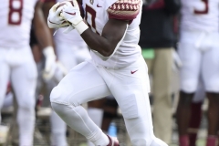 Oct 24, 2020; Louisville, Kentucky, USA; Florida State Seminoles running back Jashaun Corbin (0) turns up field during the second half of play at Cardinal Stadium. Jamie Rhodes-ACC Pool