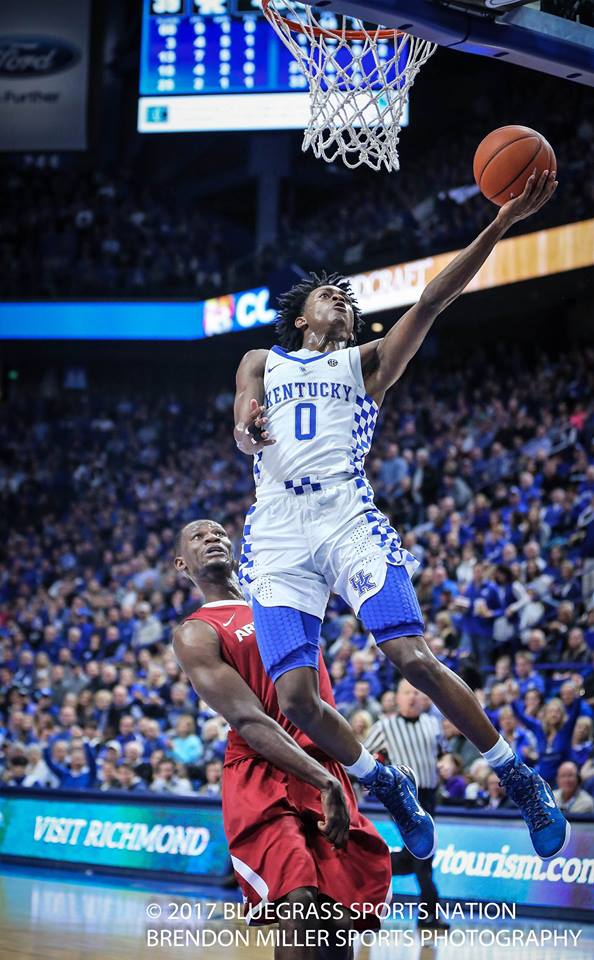 De'Aaron Fox with the lay in.  Photo by Brendon Miller