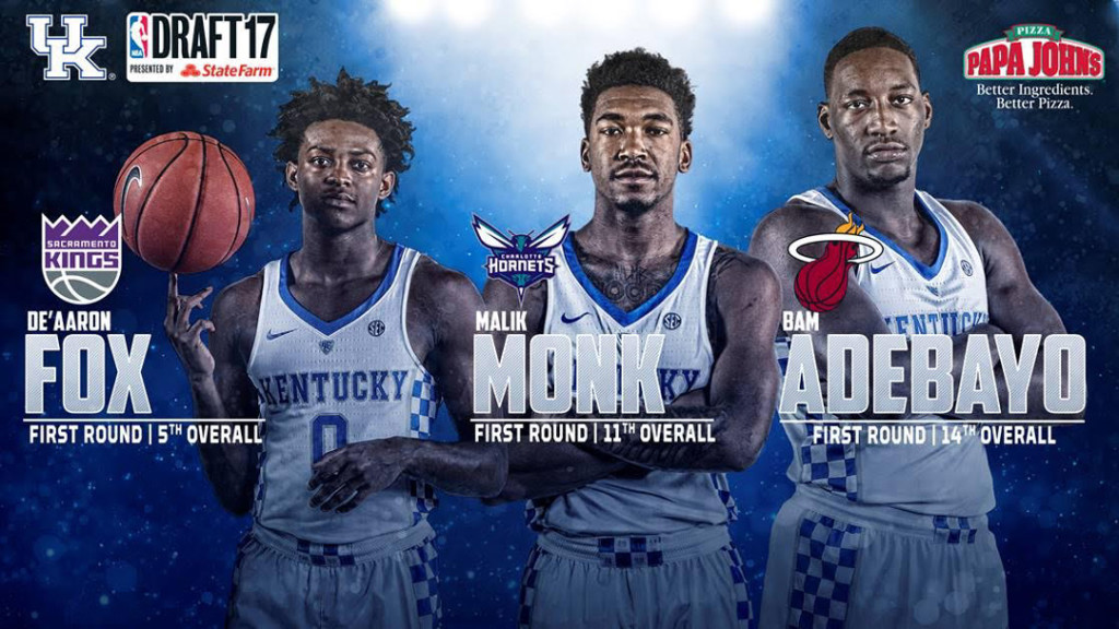 Fox, Monk & Adebayo all lottery picks in the NBA draft