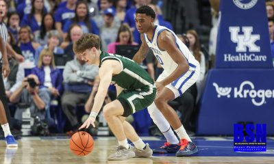 UK's Brandon Garrison Defending Against Loyola Maryland on 11-21-25 - Photo by Danny Pendleton - Bluegrass Sports Nation